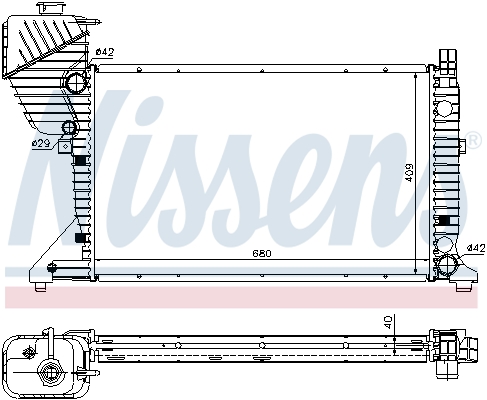 Radiator, engine cooling - 62519A NISSENS