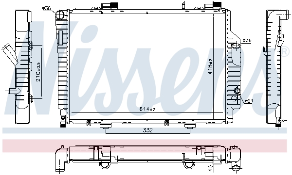 Radiator, engine cooling - 62522 NISSENS
