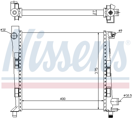 Radiator, engine cooling - 62546 NISSENS