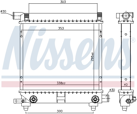 Radiator, engine cooling - 62550 NISSENS