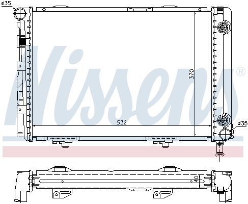Radiator, engine cooling - 62557A NISSENS