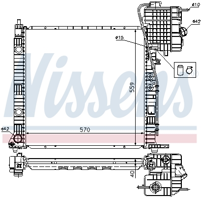 Radiator, engine cooling - 62559A NISSENS