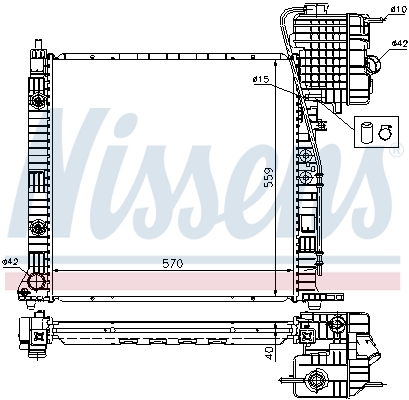 Radiator, engine cooling - 62561A NISSENS