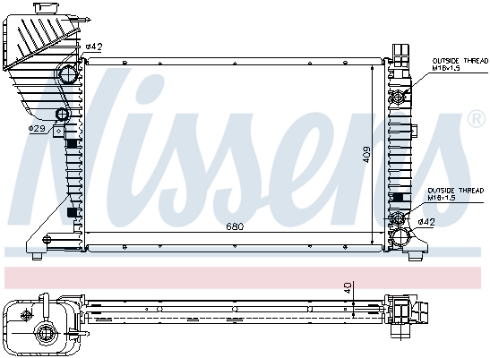 Radiator, engine cooling - 62597A NISSENS