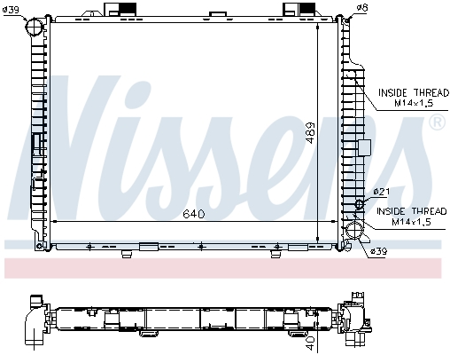 Radiator, engine cooling - 62612A NISSENS