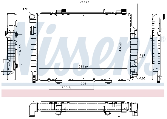 Radiator, engine cooling - 62618 NISSENS