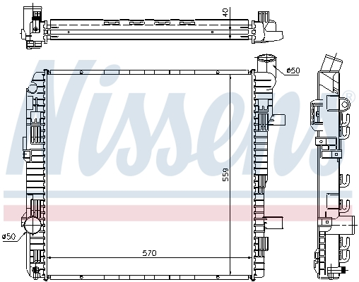 Radiator, engine cooling - 62626A NISSENS