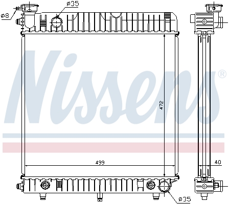 Radiator, engine cooling - 62632 NISSENS