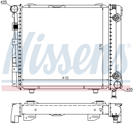 Radiator, engine cooling - 62650 NISSENS