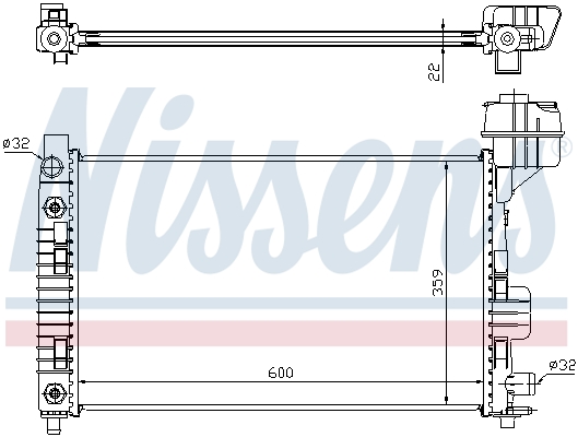 Radiator, engine cooling - 62661A NISSENS