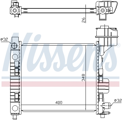Radiator, engine cooling - 62663 NISSENS
