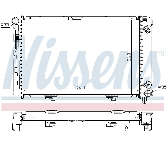 Radiator, engine cooling - 62670A NISSENS