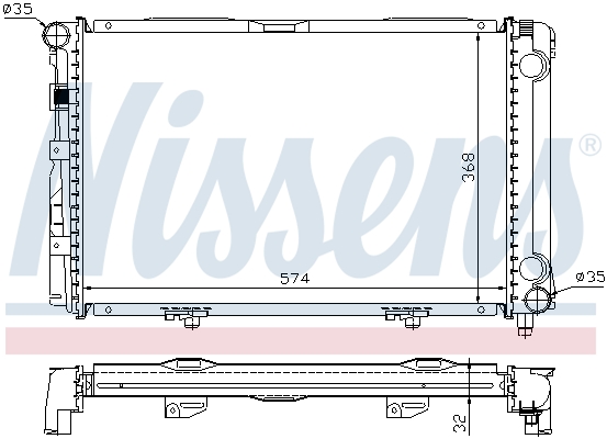 Radiator, engine cooling - 62671A NISSENS