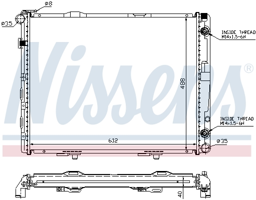 Radiator, engine cooling - 62679A NISSENS