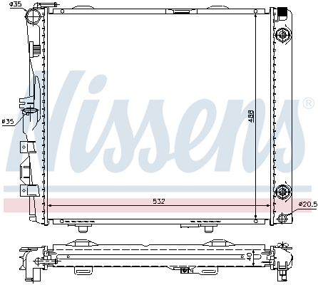 Radiator, engine cooling - 62683A NISSENS