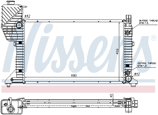 Radiator, engine cooling - 62686A NISSENS