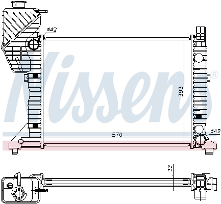 Radiator, engine cooling - 62687A NISSENS