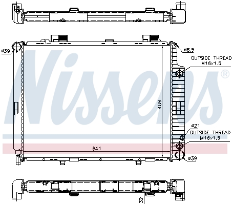 Radiator, engine cooling - 62691A NISSENS