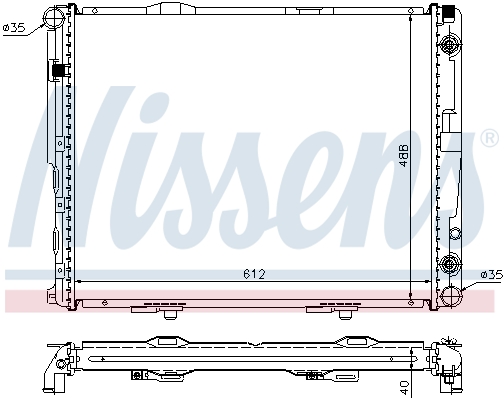 Radiator, engine cooling - 62695A NISSENS