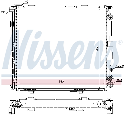 Radiator, engine cooling - 62699A NISSENS