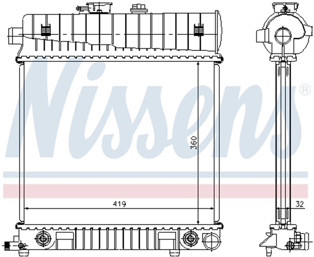 Radiator, engine cooling - 62708A NISSENS