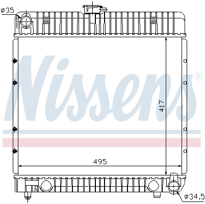 Radiator, engine cooling - 62710 NISSENS