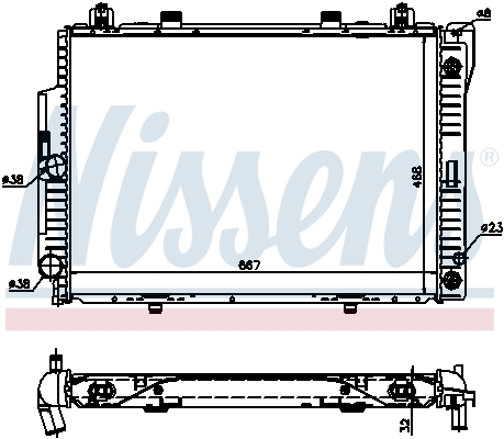 Radiator, engine cooling - 62713A NISSENS