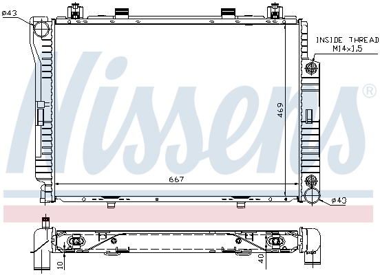 Radiator, engine cooling - 62714A NISSENS