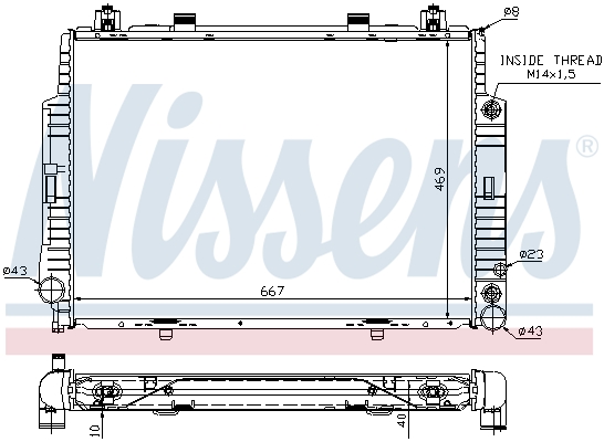 Radiator, engine cooling - 62716A NISSENS