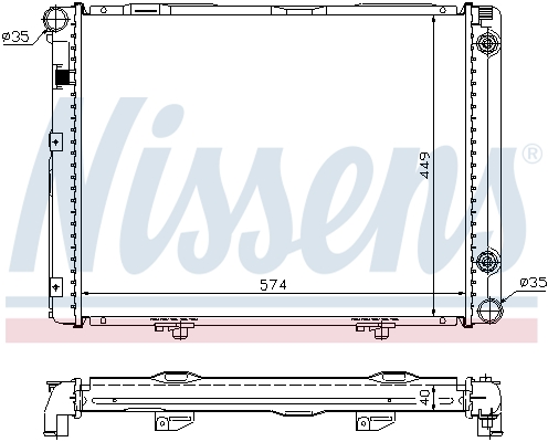 Radiator, engine cooling - 62721A NISSENS