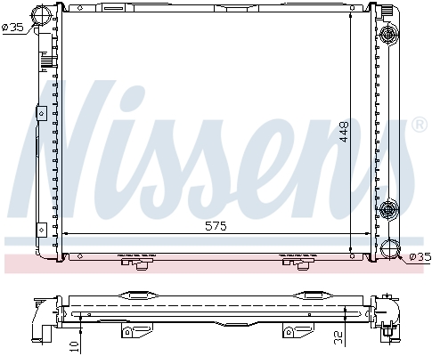 Radiator, engine cooling - 62722A NISSENS