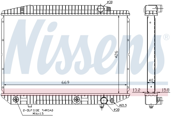 Radiator, engine cooling - 62727A NISSENS