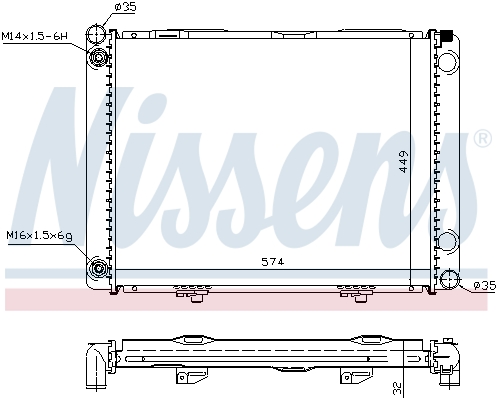 Radiator, engine cooling - 62734A NISSENS