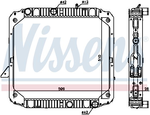 Radiator, engine cooling - 62747 NISSENS
