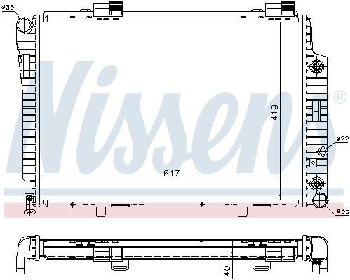 Radiator, engine cooling - 62749A NISSENS