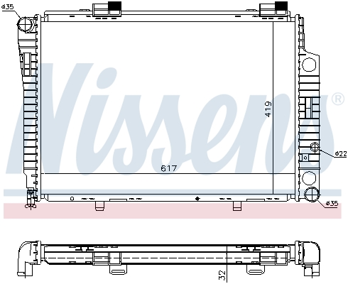 Radiator, engine cooling - 62750A NISSENS