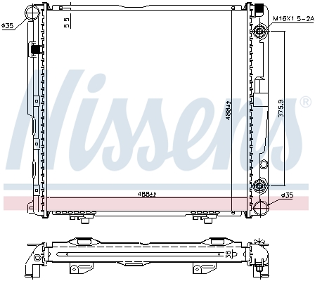 Radiator, engine cooling - 62751A NISSENS