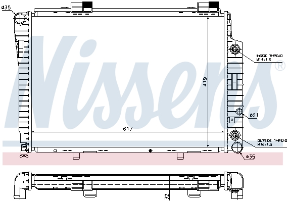 Radiator, engine cooling - 62756A NISSENS