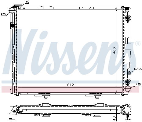 Radiator, engine cooling - 62762A NISSENS