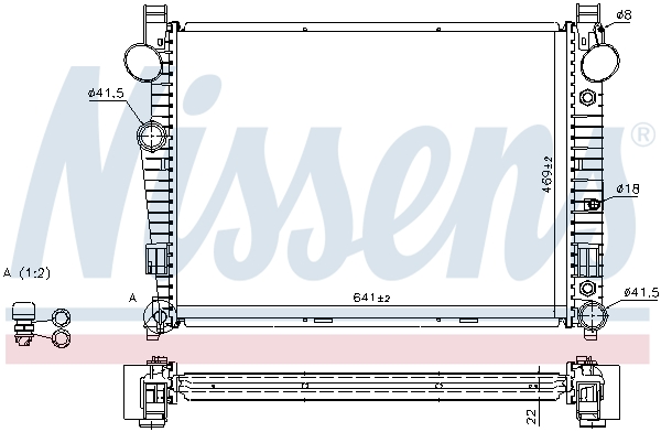 Radiator, engine cooling - 62771A NISSENS