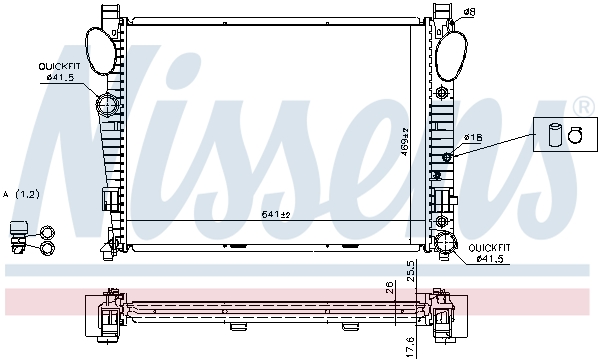Radiator, engine cooling - 62774A NISSENS