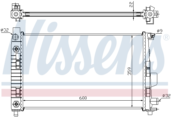 Radiator, engine cooling - 62781A NISSENS