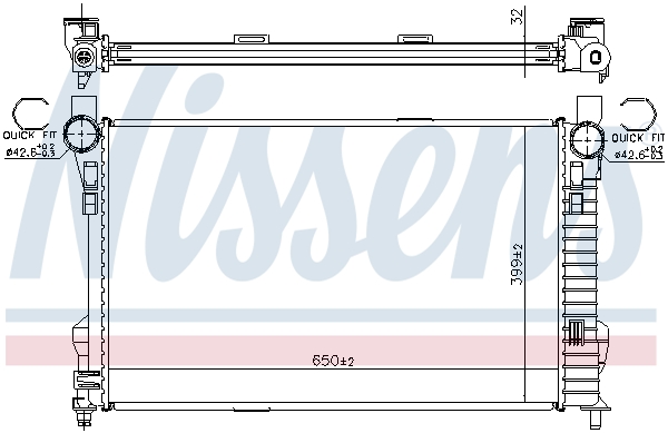 Radiator, engine cooling - 62784A NISSENS