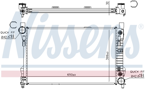 Radiator, engine cooling - 62786A NISSENS