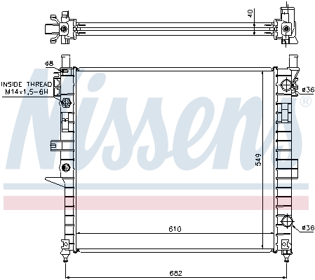 Radiator, engine cooling - 62787A NISSENS