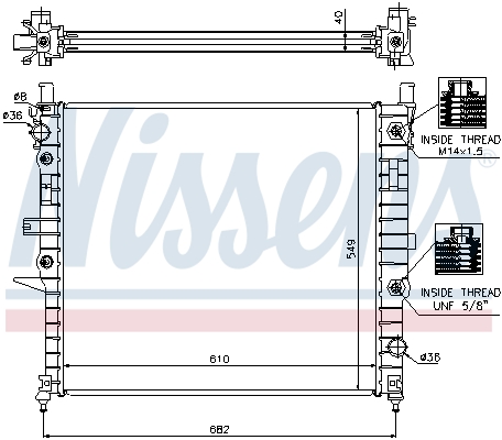 Radiator, engine cooling - 62788A NISSENS