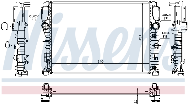 Radiator, engine cooling - 62792A NISSENS