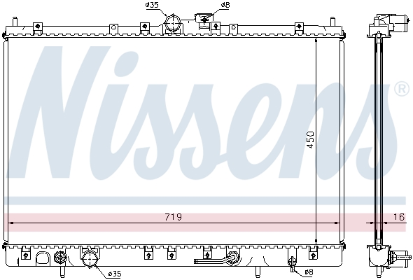 Radiator, engine cooling - 628031 NISSENS