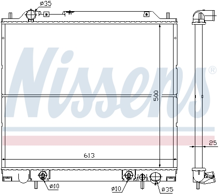 Radiator, engine cooling - 62855 NISSENS