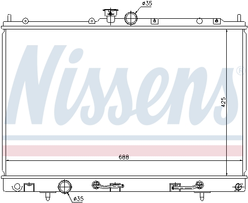 Radiator, engine cooling - 62893 NISSENS